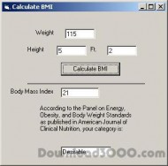 Body Mass Index Calculator screenshot